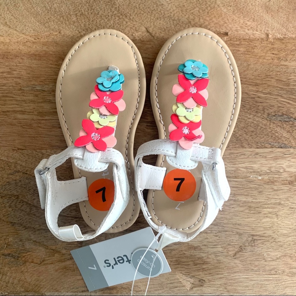 Floral toddler summer sandal sz 7 NWT